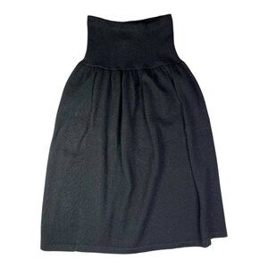 Vintage Millma Thick Knit Black Pull-On Skirt 100% Alpaca
